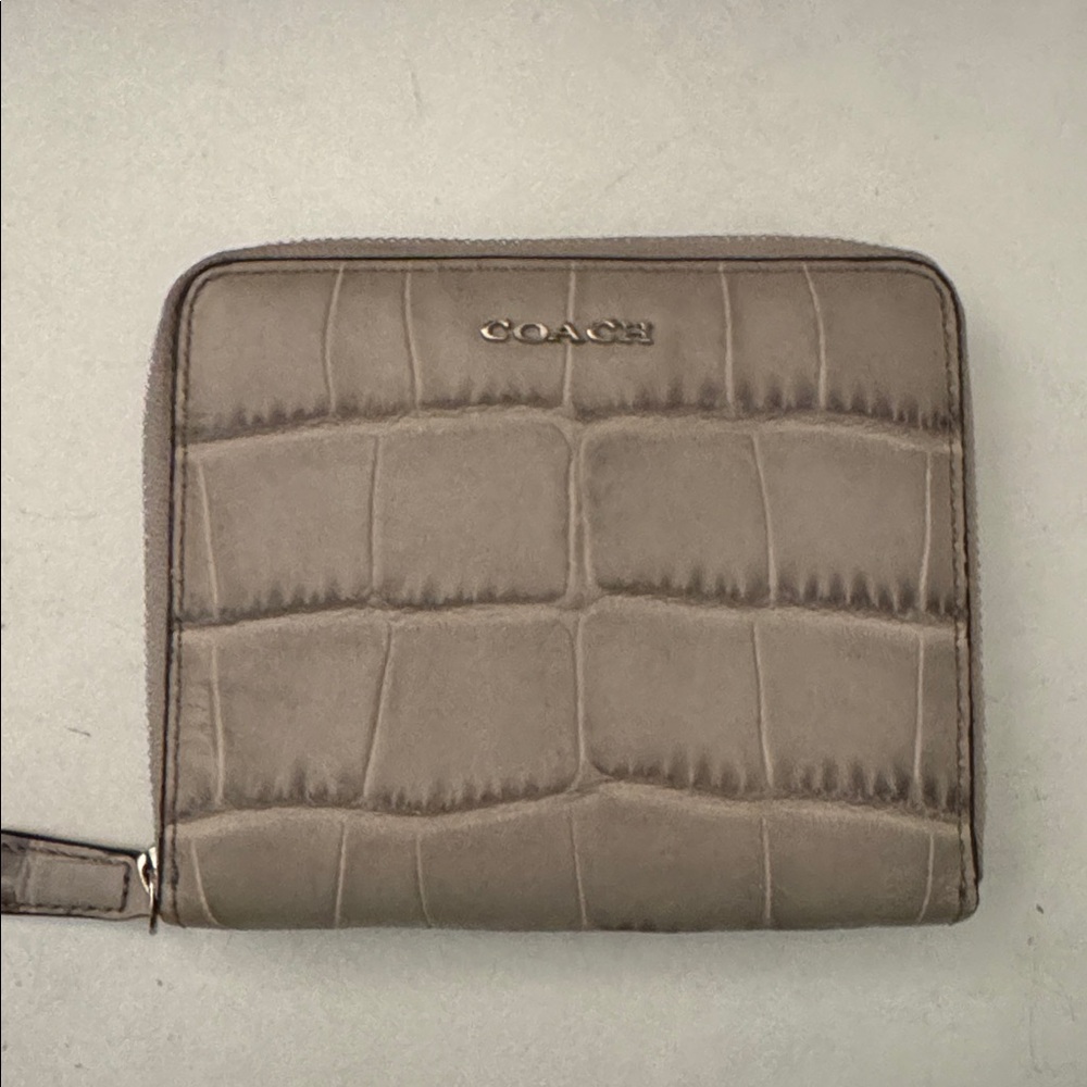 Coach Croc Embossed Wallet in Brown